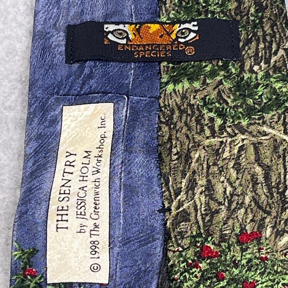 Vintage Jessica Holm Tie The Sentry Dog 1998 Endangered Species Silk Necktie USA - Picture 3 of 6
